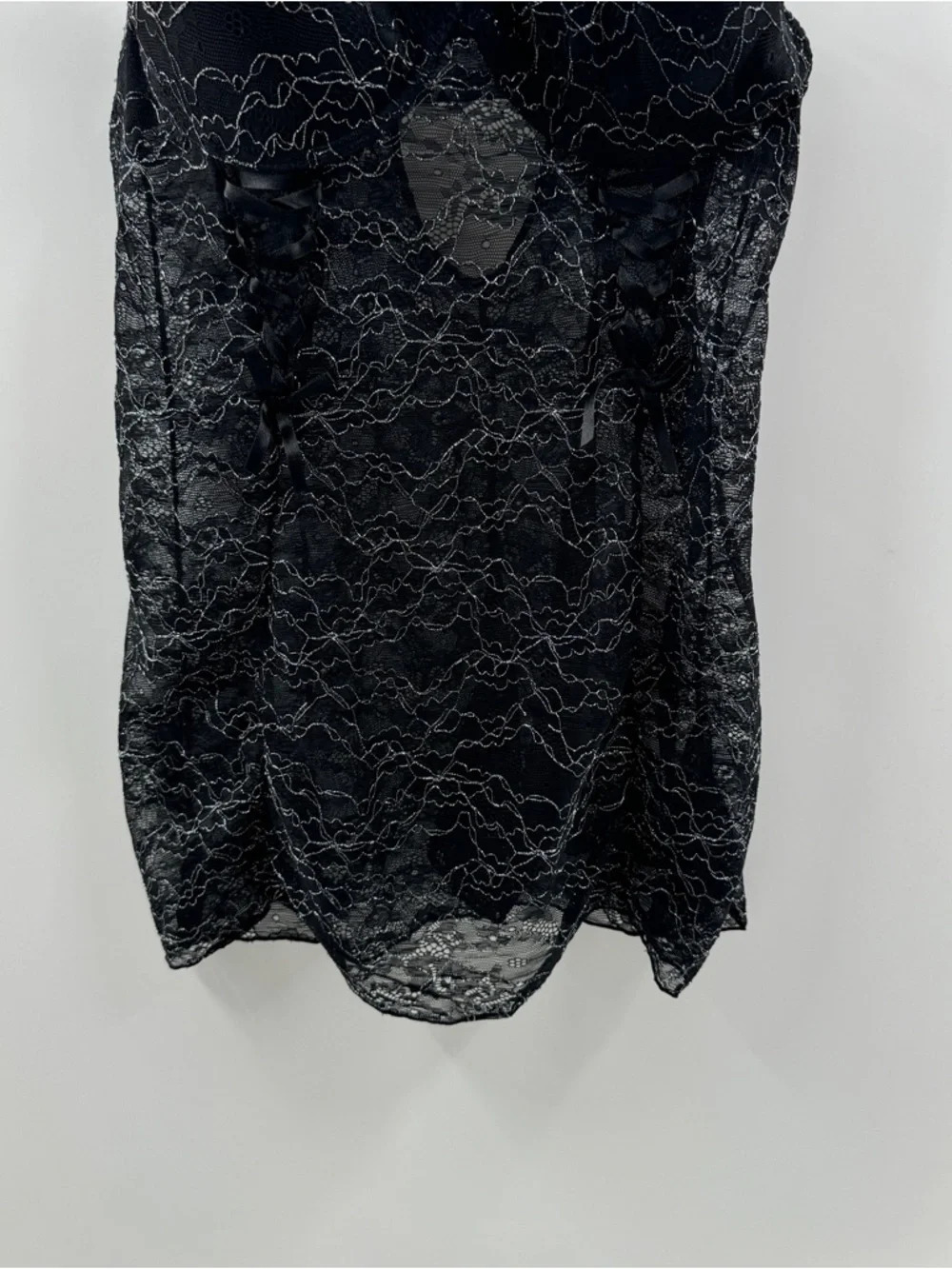Cassandra Intimates Black Lace Fitted Dress – Women’s Large - Picture 3 of 9